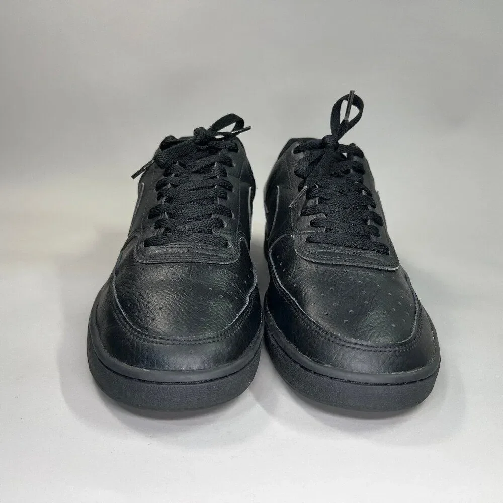 Nike Court‎ Vision Low Shoes Men's Size 11 Black Leather Classic Retro Sneakers